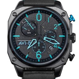 AVI-8 Men Black Leather Analogue Watch-24