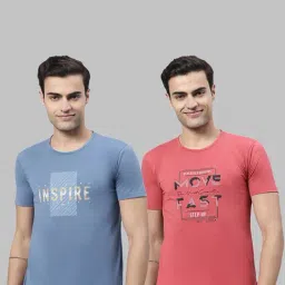 Vimal Jonney Blue & Pink Printed Lounge T-Shirt - Pack of 2-image-75