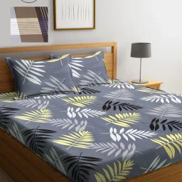 Klotthe Printed Multicolor 210 TC Cotton Blend King 2 Bed Sheets with 4 Pillow Covers-picture-12
