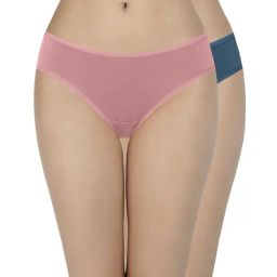 Amante Pink & Blue Cotton Bikini Panties - Pack Of 2-image-26