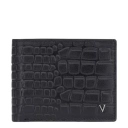 The Vertical Black Textured Bi-Fold Wallet for Men-7