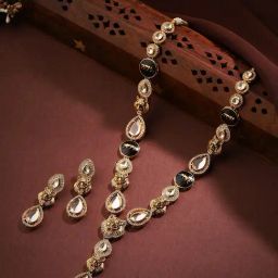 Priyaasi Regal Roar Kundan Lion Face Jewellery Set-image-75