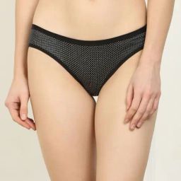 AROUSY Black Cotton Polka Dots Hipster Panty-image-85