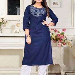 ZAZADIYA IMPEX Women Navy Blue Kurtis-16