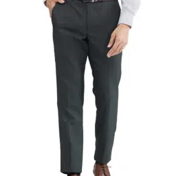 Park Avenue Green Regular Fit Trousers-picture-41