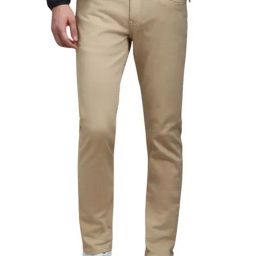 Louis Philippe Beige Cotton Slim Fit Jeans-picture-0