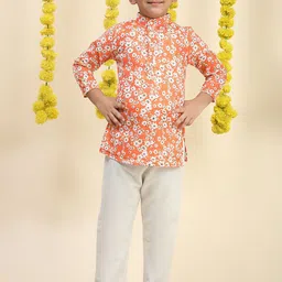 Cutiekins Boys Floral Printed Regular Kurta with Pyjamas-18