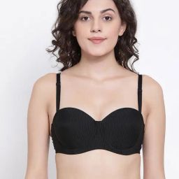 Clovia Black Under Wired Padded Full Coverage Balconette-image-65