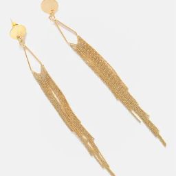 Sohi Gold Plated Long Dangle Earrings-image-2