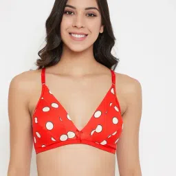 Clovia Red Non Wired Non Padded Plunge Bra-image-45