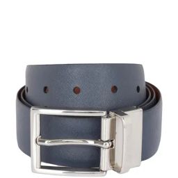 United Colors of Benetton Lazio Tan & Navy Leather Reversible Belt for Men-image-63