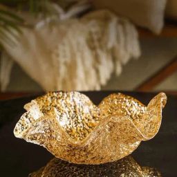 INV Home Gold Glass Flavia Serving Bowl-12