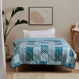 Chumbak Egypt Patchwork Blue Single Bed Comforter-10