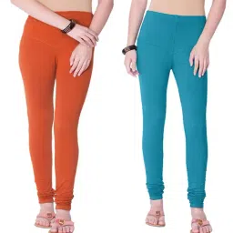 Dollar Missy Rust & Blue Cotton Leggings (Pack of 2)-picture-16