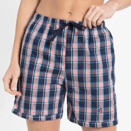 Jockey Navy Checks Night Shorts-image-109