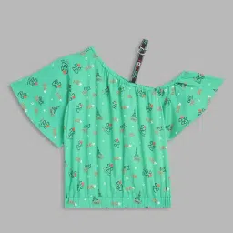 Elle Kids Green Printed Top-13