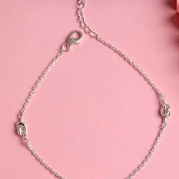 Clara 92.5 Sterling Silver Knot Anklet for Women-image-64