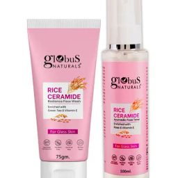 Globus Naturals Rice Ceramide Radiance Face Wash & Ayurvedic Face Toner Combo-image-81
