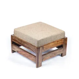 Ikiriya Amber Solid Beige Wood Foot Stool Teak Finish-image-21