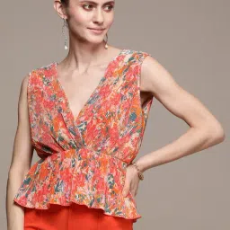 Label Ritu Kumar Multicolor Printed Peplum Top-72