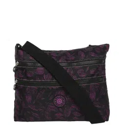 Baomi Black & Purple Printed Medium Cross Body Bag-image-14