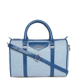 KLEIO Blue Striped Medium Bowler Handbag-picture-19
