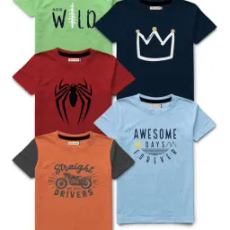 HELLCAT Multicolor Printed T-Shirt (Pack Of 5)-picture-25