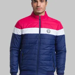 Parx Blue & Pink Regular Fit Quilted Jacket-image-49