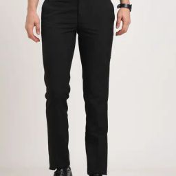 Turtle Black Ultra Slim Fit Trousers-image-56