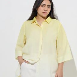 Gia by Westside Yellow Ombre-Finish Shirt-image-34