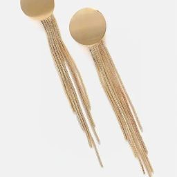 Sohi Gold Plated Long Dangle Earrings-12