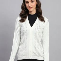 Monte Carlo White Self Design Cardigan-picture-21