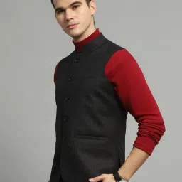 Monte Carlo Charcoal Wool Regular Fit Checks Jacket image 4
