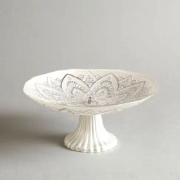 INV Home White Glass Alyona Cake Stand image 2