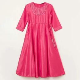 Melange by Lifestyle Kids Fuchsia Pink Embroidered Dress-image-50