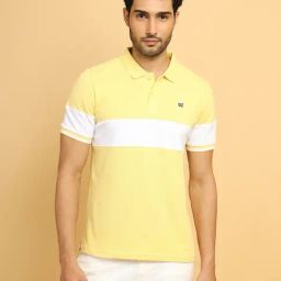 Wrangler Yellow Cotton Regular Fit Colour Block Polo T-Shirt-picture-8
