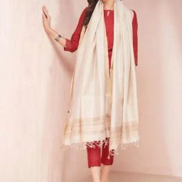 Fabindia Beige Woven Pattern Dupatta-image-110