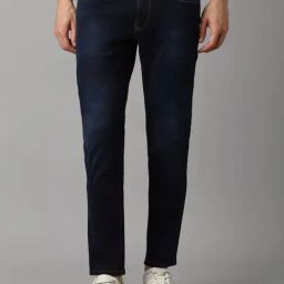 Louis Philippe Navy Cotton Slim Fit Jeans-picture-24