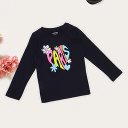 Pantaloons Junior Girls Typography Printed Drop Shoulder Sleeves Pure Cotton T-shirt-picture-14