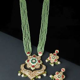 Zaveri Pearls Multicolor meenakari Multistrand crystal Necklace & Earring Set-ZPFK11540-picture-2