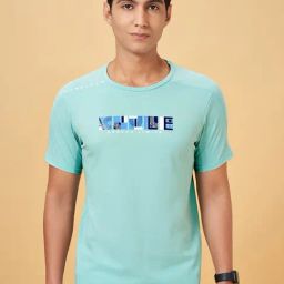 Ajile By Pantaloons Aqua Green Slim Fit Printed T-Shirt-image-52