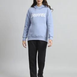 GRIFFEL Blue & Black Printed Sweatshirt Track Pants Set-image-21