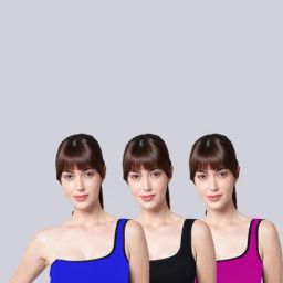 AROUSY Blue & Black Cotton Beginner's Bra - Pack Of 3-picture-29