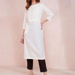 Fabindia White Cotton Straight Kurta-picture-23