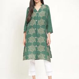 Zari Jaipur Green Silk Blend Kurta-image-17