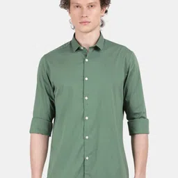 Blu MNKY Men Smart Solid Slim Fit Spread Collar Casual Shirt-image-29