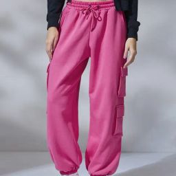 Bewakoof Pink Mid Rise Joggers-picture-38