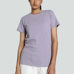 Puma Purple Striped Sports T-Shirt-image-69