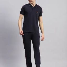 Monte Carlo Navy Blue Regular Fit Co-Ord Set-image-40