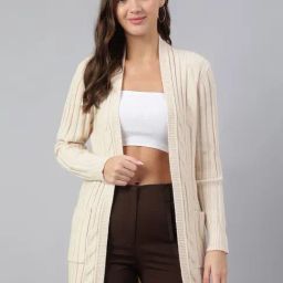 Latin Quarters Beige Viscose Regular Fit Shrug-image-12